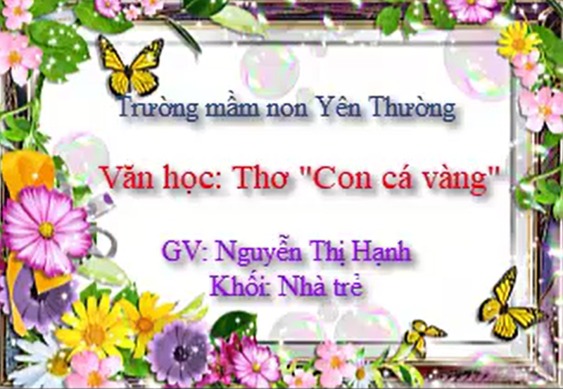 LQVH: THƠ   Con cá vàng  - Lứa tuổi Nhà trẻ